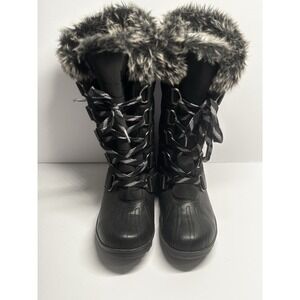 Rugged Outback Women's U.S Size 6 Thermal Black Winter Snow Boots with Faux‎ Fur